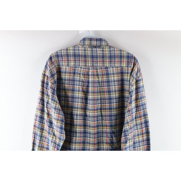 Vintage 90s Tommy Hilfiger Mens Medium India Madras Plaid Collared Button Shirt - Picture 7 of 8